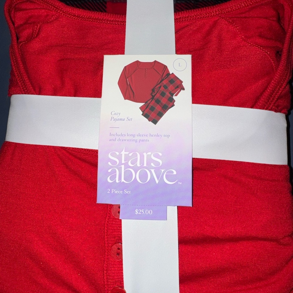Stars Above Red and Plaid Pajama Set